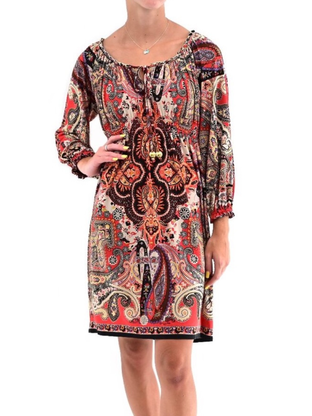 Muse Boston Proper Bohemian Red Paisley Dress size 8